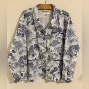 Johnny Was Amichi Worker Jacket linen blend